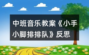 中班音樂教案《小手小腳排排隊(duì)》反思