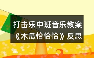 打擊樂中班音樂教案《木瓜恰恰恰》反思