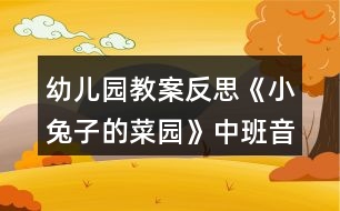 幼兒園教案反思《小兔子的菜園》中班音樂