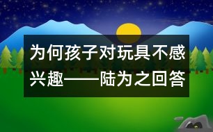 為何孩子對(duì)玩具不感興趣――陸為之回答