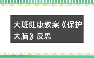 大班健康教案《保護大腦》反思