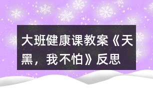 大班健康課教案《天黑，我不怕》反思