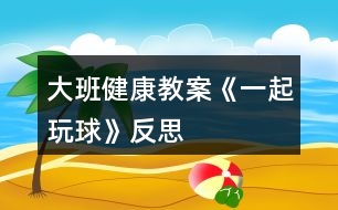 大班健康教案《一起玩球》反思