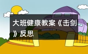 大班健康教案《擊劍》反思