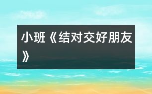 小班《結(jié)對交好朋友》