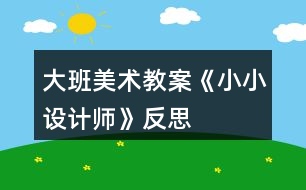 大班美術(shù)教案《小小設(shè)計師》反思