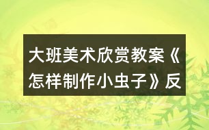 大班美術欣賞教案《怎樣制作小蟲子》反思