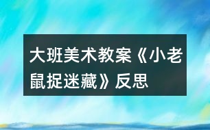 大班美術(shù)教案《小老鼠捉迷藏》反思