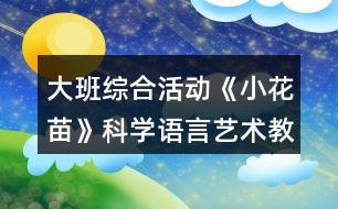 大班綜合活動(dòng)《小花苗》科學(xué)語言藝術(shù)教案