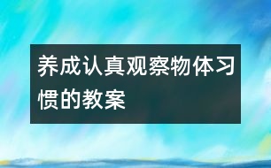 養(yǎng)成認(rèn)真觀察物體習(xí)慣的教案