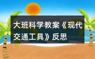 大班科學教案《現(xiàn)代交通工具》反思