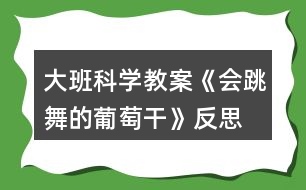 大班科學(xué)教案《會(huì)跳舞的葡萄干》反思