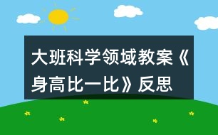 大班科學(xué)領(lǐng)域教案《身高比一比》反思