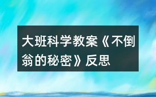 大班科學教案《不倒翁的秘密》反思