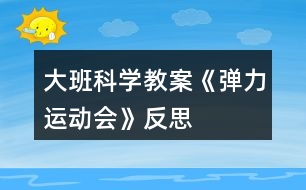 大班科學教案《彈力運動會》反思