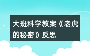 大班科學(xué)教案《老虎的秘密》反思