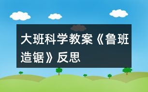 大班科學教案《魯班造鋸》反思