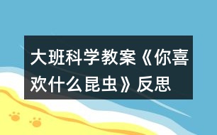 大班科學(xué)教案《你喜歡什么昆蟲(chóng)》反思