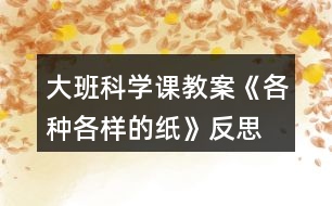 大班科學課教案《各種各樣的紙》反思