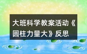 大班科學(xué)教案活動《圓柱力量大》反思