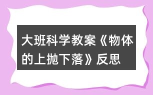 大班科學教案《物體的上拋、下落》反思