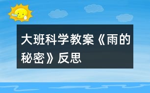 大班科學教案《雨的秘密》反思