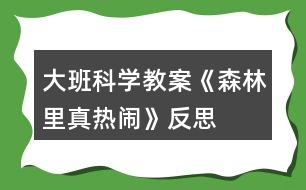 大班科學教案《森林里真熱鬧》反思