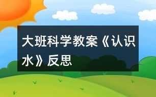 大班科學(xué)教案《認(rèn)識水》反思