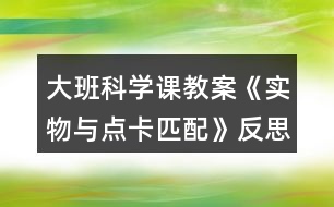 大班科學(xué)課教案《實(shí)物與點(diǎn)卡匹配》反思