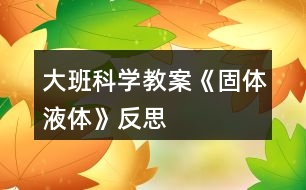 大班科學教案《固體、液體》反思