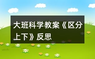 大班科學教案《區(qū)分上下》反思