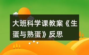 大班科學(xué)課教案《生蛋與熟蛋》反思