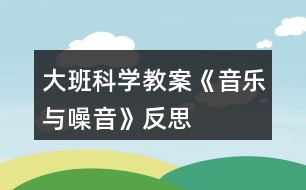 大班科學(xué)教案《音樂(lè)與噪音》反思