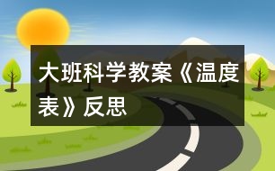 大班科學教案《溫度表》反思