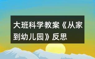 大班科學教案《從家到幼兒園》反思