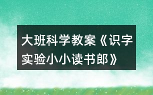 大班科學(xué)教案《識字實驗小小讀書郎》