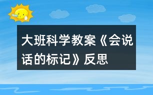 大班科學教案《會說話的標記》反思