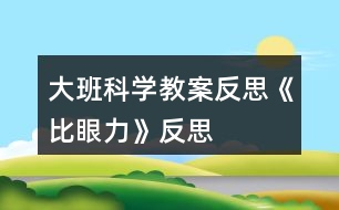 大班科學(xué)教案反思《比眼力》反思