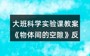 大班科學實驗課教案《物體間的空隙》反思