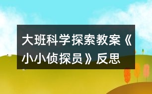 大班科學(xué)探索教案《小小偵探員》反思