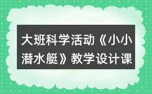 大班科學(xué)活動《小小潛水艇》教學(xué)設(shè)計課后反思