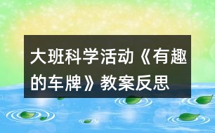 大班科學(xué)活動(dòng)《有趣的車牌》教案反思