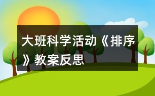 大班科學(xué)活動《排序》教案反思