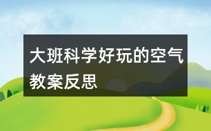 大班科學好玩的空氣教案反思