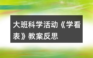 大班科學(xué)活動(dòng)《學(xué)看表》教案反思