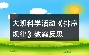 大班科學(xué)活動(dòng)《排序規(guī)律》教案反思