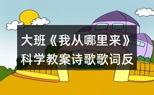 大班《我從哪里來》科學(xué)教案詩歌歌詞反思