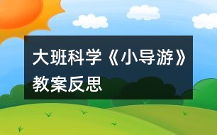 大班科學(xué)《小導(dǎo)游》教案反思