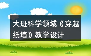 大班科學(xué)領(lǐng)域《穿越紙墻》教學(xué)設(shè)計