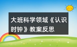 大班科學(xué)領(lǐng)域《認(rèn)識(shí)時(shí)鐘》教案反思